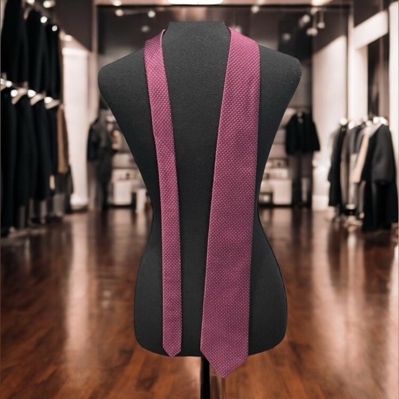 Nautica Men’s Ties Set of 2 Repp Necktie 100% Silk Red Striped Diamond L 57-58” - Picture 5 of 7